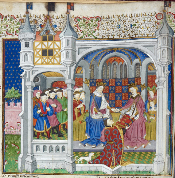 Margaret of Anjou (1430–1482), depicted in the Talbot Shrewsbury Book
